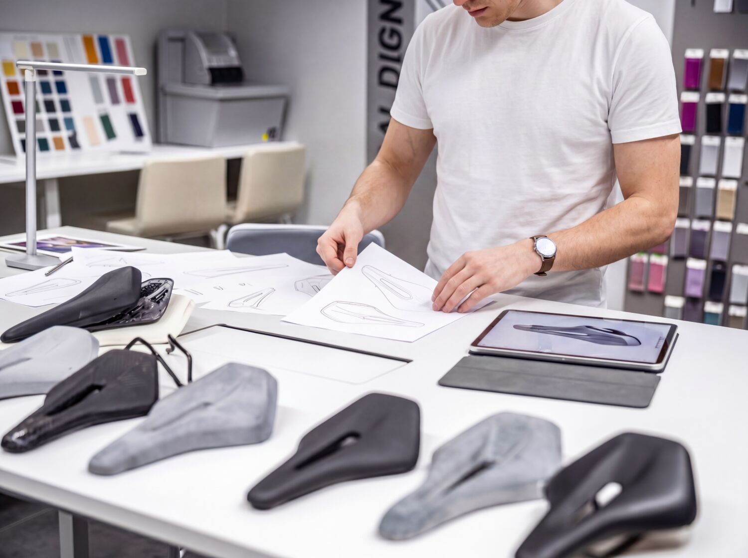 Designer produit concevant un équipement sportif dans l'industrie du sport et de l'outdoor.